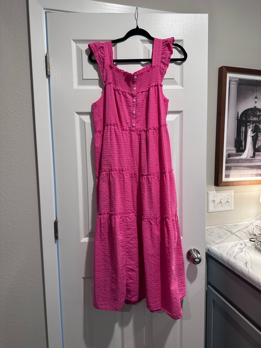 Old Navy Pink Ruffled Tiered Summer Dress